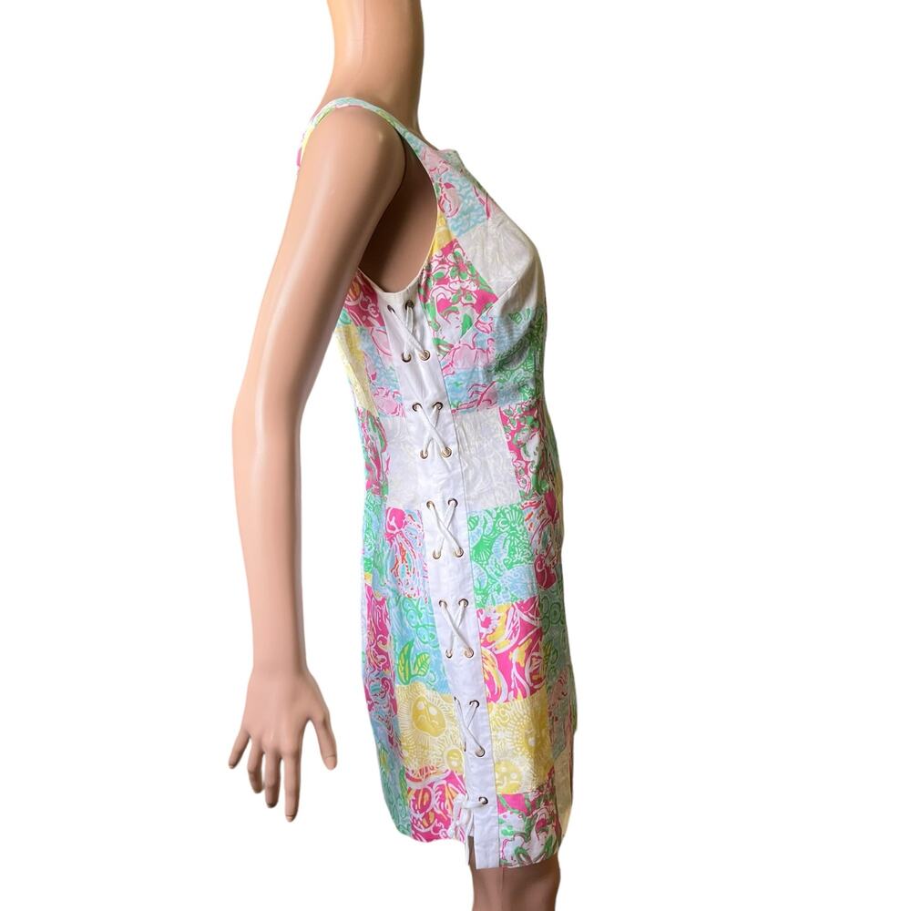 Lilly Pulitzer “Delia” Multicolor Patchwork Tie U… - image 2